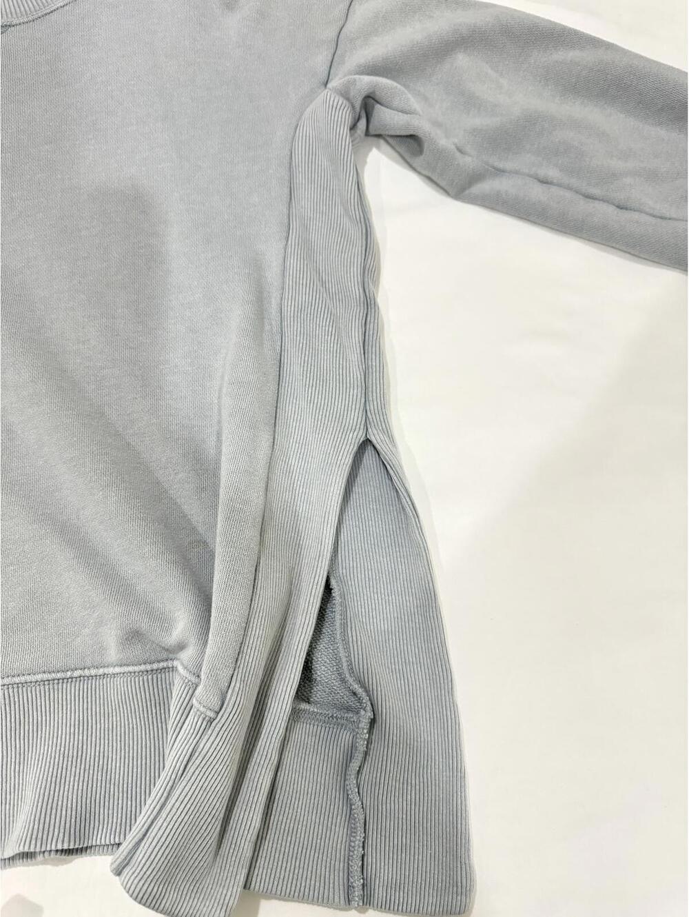 Aerie Oversized Crewneck Sweatshirt Slate Gray Blue XS Cozy Athleisure - Picture 4 of 9